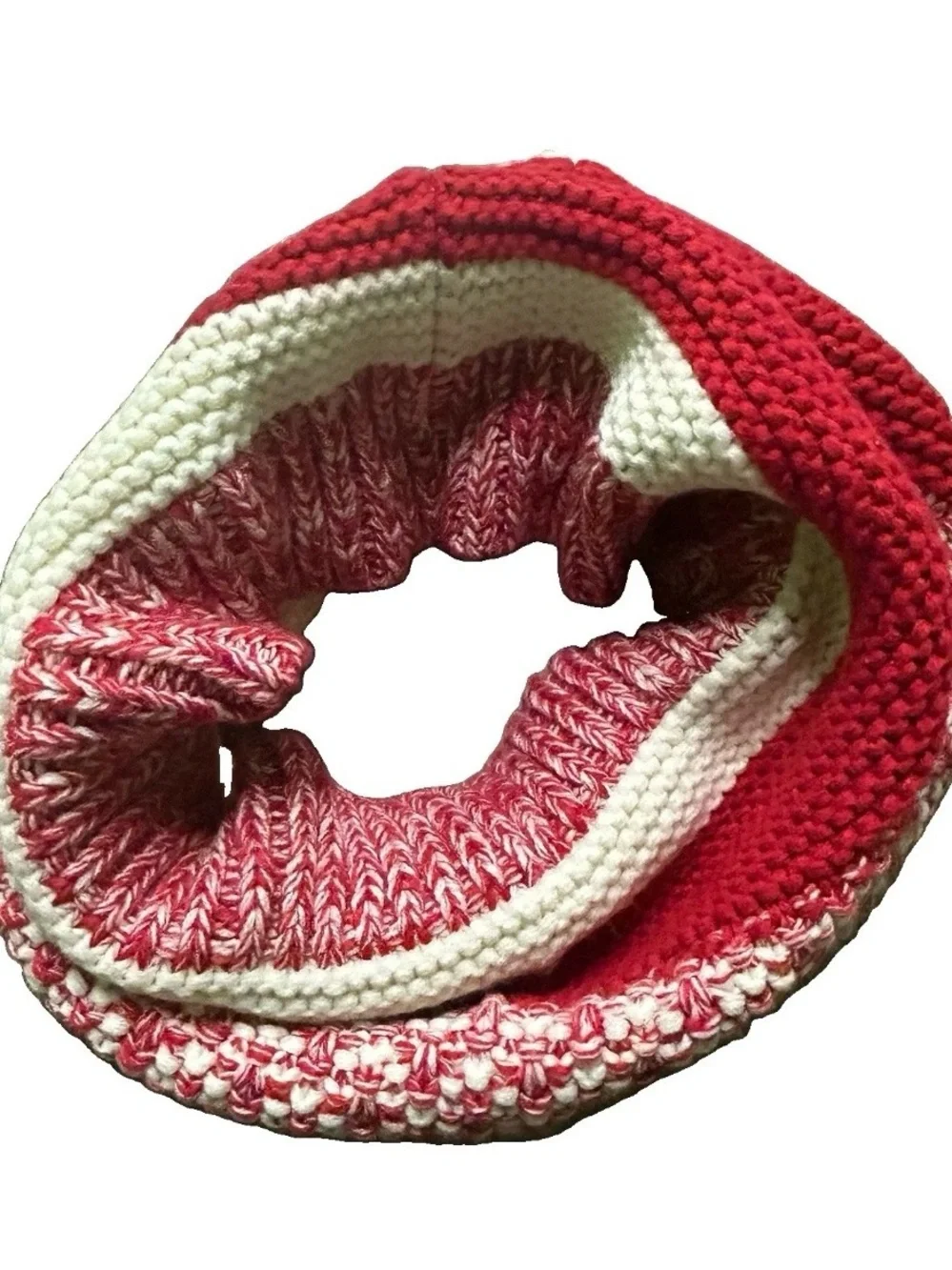Women’s Gap Red White Knit Scarf Winter Cold Weather
